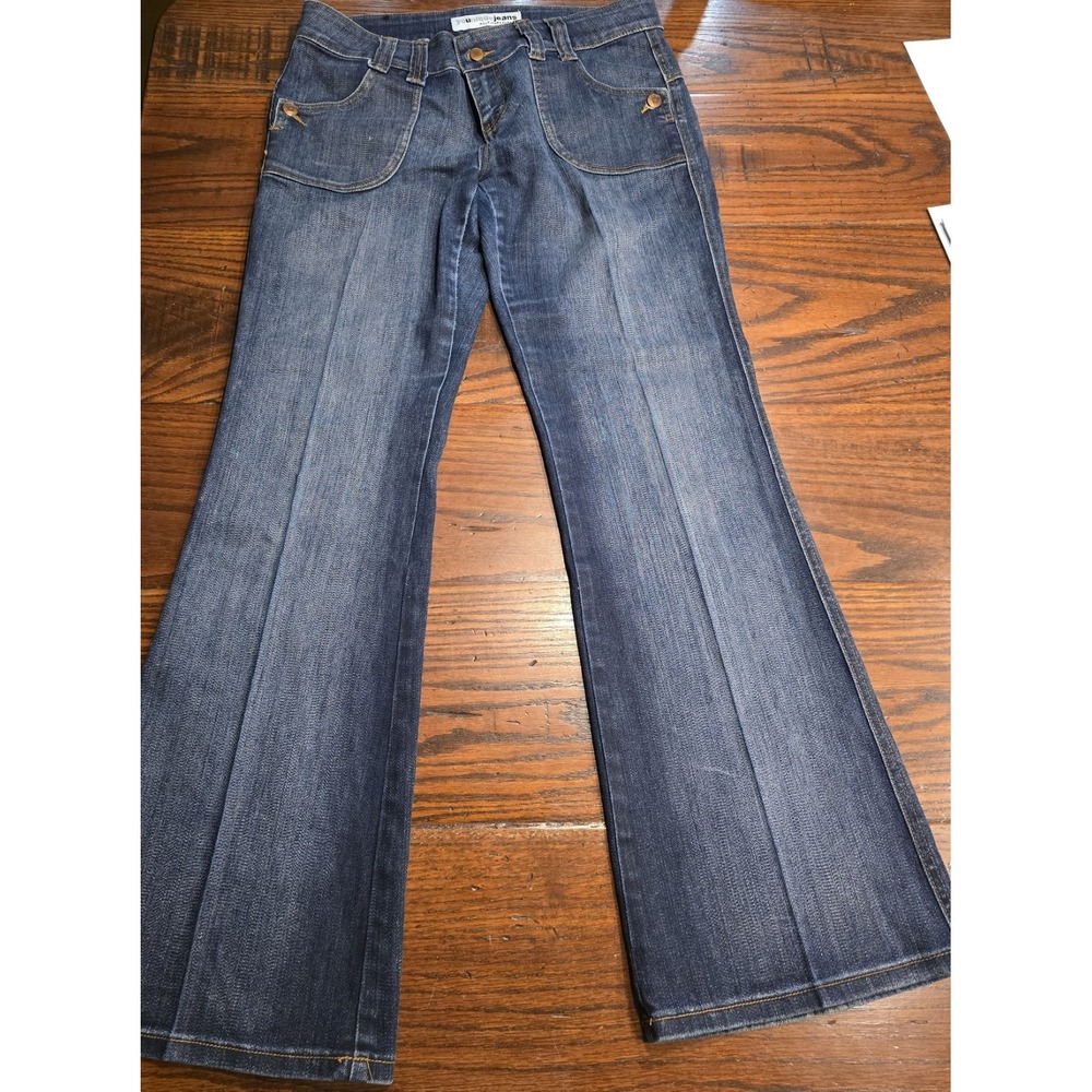 Younique Jeans Multifunktional Womens 13 Dark Wash Flare Flap Pocket Denim